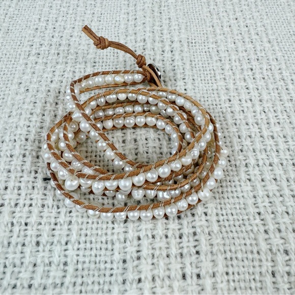 Victoria Emerson Prestack Pearl and Crystal Bracelet Set of Two - Picture 1 of 6